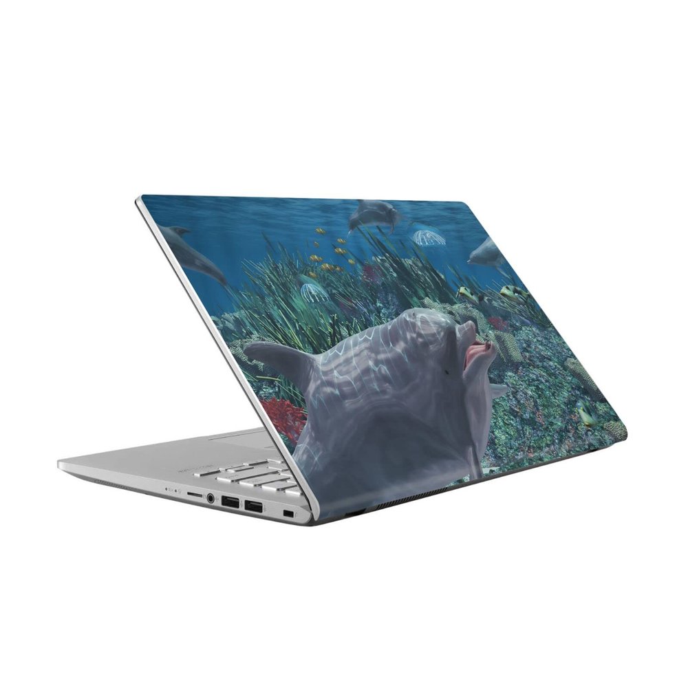 Head Case Designs Officially Licensed Simone Gatterwe Reef Play Dolphins Vinyl Sticker Skin Decal Cover Compatible with Asus Vivobook 14 X409FA-EK555T