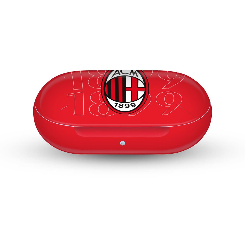 Head Case Designs Officially Licensed AC Milan 1899 Black Logo Art Vinyl Sticker Skin Decal Cover Compatible with Galaxy Buds/Buds Plus