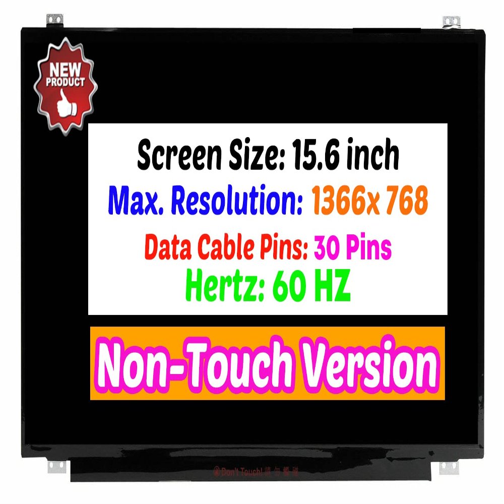 BTSELSS 15.6" Non-Touch Screen Replacement for Lenovo ThinkPad P/N SD10L27779 LCD Display Panel HD 1366 * 768 30 pin (with Tabs)
