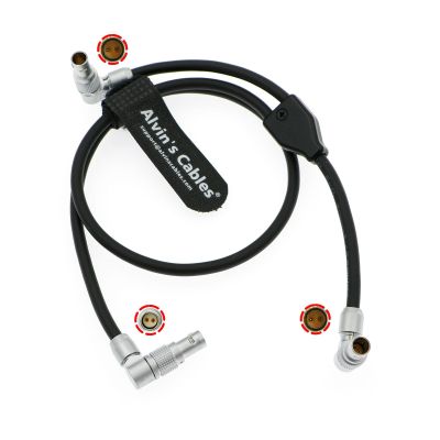 Alvin's Cables Power Cable for DJI RS2 RSC RS3 Pro| RED-Komodo Rotatable 2 Pin Male to Adjustable 2 Pin Male & 2 Pin Female Y Cable for Tilta Float Gimbal Support System