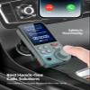 Nulaxy FM Bluetooth Transmitter for car, Strong Microphone Bluetooth Car Adapter with 1.8" Color Screen for Hands-Free Calls, Supports QC3.0 Charging, Treble and Bass Sound Music Player- KM30 Grey view 2