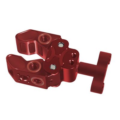FEICHAO C-Type Clamp Crab Claw 1/4" 3/8" Bracket Anti Slip Anti Loose Magic Arm Adapter Compatible with Hero 13 Sports Camera Expand Fixed Support (Red)