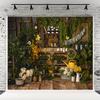 10x6.5ft Spring Garden Background Wooden House Winter Jasmine Flooring Backdrop for Baby Shower Party Supplies Decor Banner Portrait Studio Photoshoot Prop Props view 1