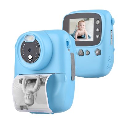 FXNFXLA Kids Instant Print Camera, Mini Digital Video Camera 1080P 18MP 2.3 Inch Screen with Print Paper Stickers, for Boys Girls Gift(Color:A)