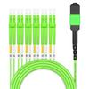 AMPCOM MPO to LC Breakout Cable 50/125m Multimode OM5(12 Fiber, MPO to LC, Type B, LSZH/Riser, UPC, Lime Green) 40m (131ft) view 2