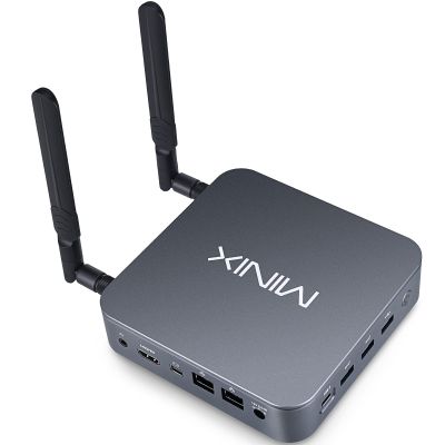 MINIX NEO J51-C8 Mini Computer, 8GB/256GB PCIe NVMe SSD Aluminum Mini PC [Wi-Fi6/Dual 2.5GB LAN/USB-C(Data/display/12V DC)/Triple Display/4K @ 60Hz/PXE Boot/RTC/Vesa Mount]