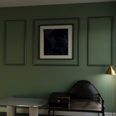 Decorative Self-Adhesive Wall Molding - Wainscot 12 Piece Set-3 (1 Frame 55''x55'' and 2 Frame 27''x55'')
