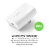 Belkin USB C Charger Block 30W - USB-C to C Cable Included - PPS, USB-IF Certified PD 3.0 Super Fast Charging - Samsung Galaxy S25, Apple iPhone 17, Air, Google Pixel, Nintendo Switch 2 & More - White view 3