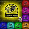 Custom Football Player Wood Wall Sign Light Flame Football LED Lamp Personalized Rugby Name Metal Wall Decor Football Kids Room Sign for Boy Men (Rugby Player Wall Sign Light) view 2