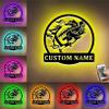 Custom Football Player Wood Wall Sign Light Flame Football LED Lamp Personalized Rugby Name Metal Wall Decor Football Kids Room Sign for Boy Men (Rugby Player Wall Sign Light) view 4