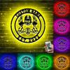 Personalized American Football Player Metal Wall Art with LED Lights, Custom Football Player Name Sign 16 Color Lamp Football Team Name Room Decor Gift (Flaming Rugby Player Wall Sign Light) view 2
