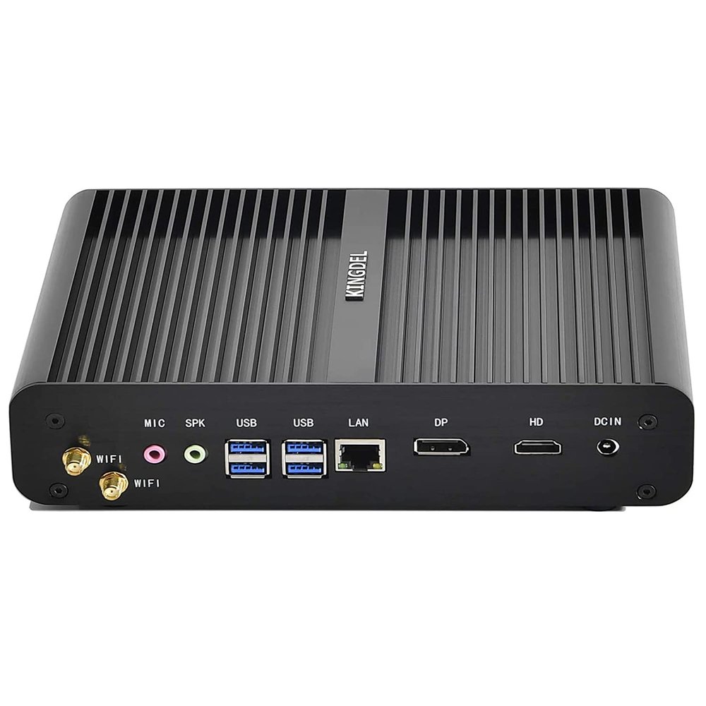 KINGDEL NC860 Mini Desktop Computer, Fanless Business PC with i7 11th Gen. Up to 4.7GHz, 32GB DDR4 RAM, 1TB NVMe SSD, 4K: 4096x2304, Gigabit Ethernet