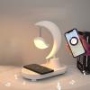 3 in 1 with Bluetooth audio and wireless charging function of the LED bedside romantic colorful atmosphere night light( Note: Bluetooth speaker does not support voice call function) (Moon) view 1