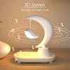 3 in 1 with Bluetooth audio and wireless charging function of the LED bedside romantic colorful atmosphere night light( Note: Bluetooth speaker does not support voice call function) (Moon) view 2