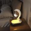3 in 1 with Bluetooth audio and wireless charging function of the LED bedside romantic colorful atmosphere night light( Note: Bluetooth speaker does not support voice call function) (Moon) view 4