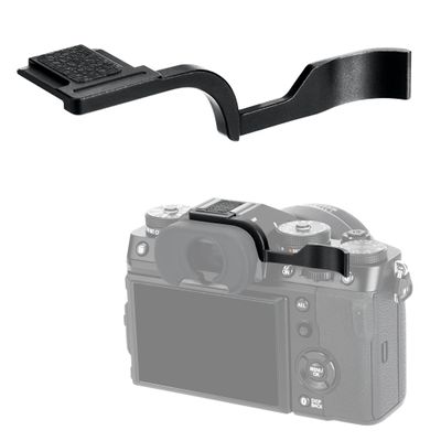 JJC Deluxe Aluminum Alloy Metal Thumb Up Grip for Fuji Fujifilm X-T5 XT-5 X-T4 X-T3 XT5 XT4 XT3 Camera with Hot Shoe Cover Protector Thumb Rest Support Black