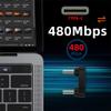 cablecc 480Mbps USB-C Type C Male to Male Coupler Extender Power Data Adapter Opposite U Shape Back Angled for Power Bank Phone Laptop view 4