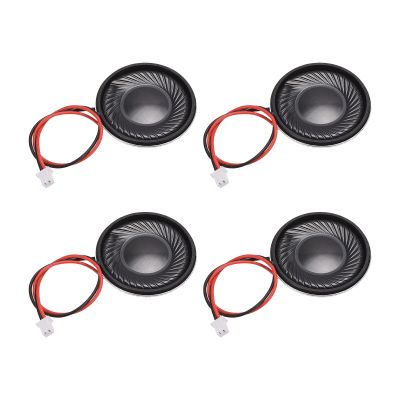 DMiotech 4 Pack 1W 8 Ohm 28mm Diameter DIY Magnetic Speaker Round Type Internal Replacement Loudspeaker with PH2.0/1.25mm-2P Terminal Line for Electronic