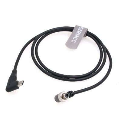 SZRMCC 12V PD Type-C USB C to Locking DC 2.1 2.5 Trigger Power Cable for Atomos Battery Eliminator Shinobi 7 Shogun Connect Video Devices Pix-E7 E5 Monitor (19.7inches/50cm, Right Angle Locking DC)