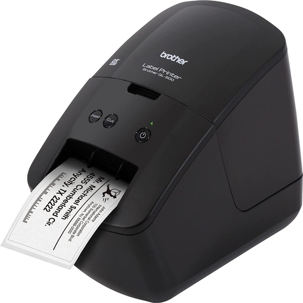 Brother QL-600 Economic Desktop Label Printer for Home and Office - Wired USB Connectivity - up to 2.4" Wide, 300 x 600 dpi, 44 Labels Per Minute, Automatic Cutter QL600 Label Maker