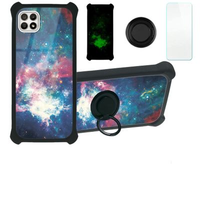 Boost Celero5g Celero 5g Case Compatible with Boost Celero5g Celero 5g Phone Case Cover [with Tempered Glass Screen Protector][Hard PC + Soft Silicone][Ring Support] [Luminous Effect] YGH-YH