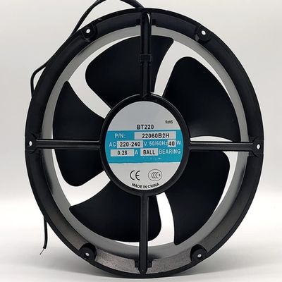22060B2H 220/240V 0.28A 40W 3500RPM 350CFM 220X220X60MM 2-Wire Cooling Fan