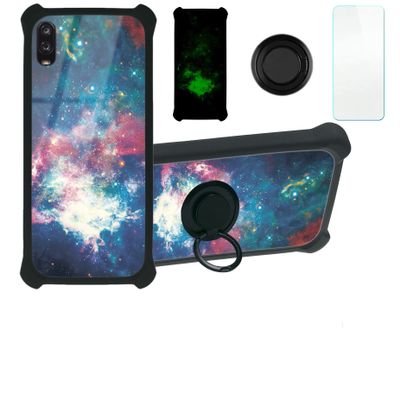 Jitterbug Smart 3 Case Compatible with Lively Smart Phone Case Cover [with Tempered Glass Screen Protector][Hard PC + Soft Silicone][Ring Support] [Luminous Effect] YGH-YH
