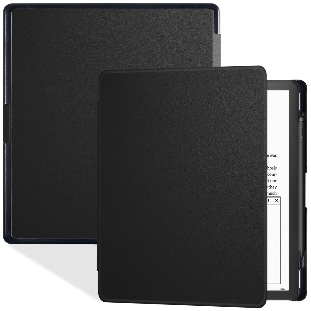 BOZHUORUI Case for 10.2" Kindle Scribe 2022/2024 Tablet - Slim Lightweight PU Leather Book Folio Cover with Pen Holder & Auto Sleep/Wake, Black
