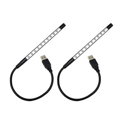Magik 2-4Pc Portable 10 LED USB Light Flexible Lamp for Reading Notebook Laptop Plug (2 Pack)