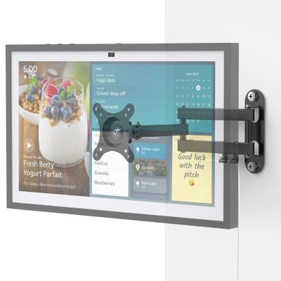 Laivli Wall Mount for Echo Show 15 (1st, 2nd Gen), and Monitors 13"-27", with 15 Inch Extension Arm, Full Motion Adjustable - Easy to Rotate, Swivel, Tilt and Fold, Echo Show 15 Wall Mounting Bracket