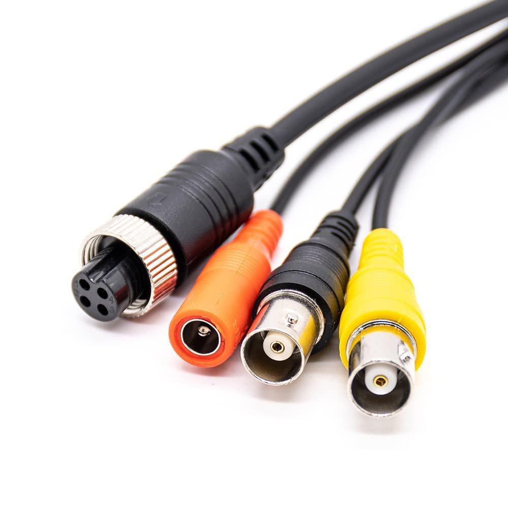 GXMRHWY 10pcs GX12 4 Pin Female Connector Cable to BNC DC Adapter for Automotive Vehicle Back View Camera 1M