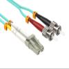 CableLedaer 10m OM3 LC to ST UPC Duplex Corning Fiber Optic Cable Multimode 50/125 LSZH/OFNR Rated for Fast Ethernet, Fiber Channel, Data Center & ATM, Aqua view 1