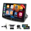 [2G+64G] 10 inch Android 13 Single Din Touch Screen Car Stereo Rotatable Carplay Radio with Wired/Wireless Carplay & Android Auto, Hi-Fi/Bluetooth/SWC/GPS+AHD Backup Camera view 1