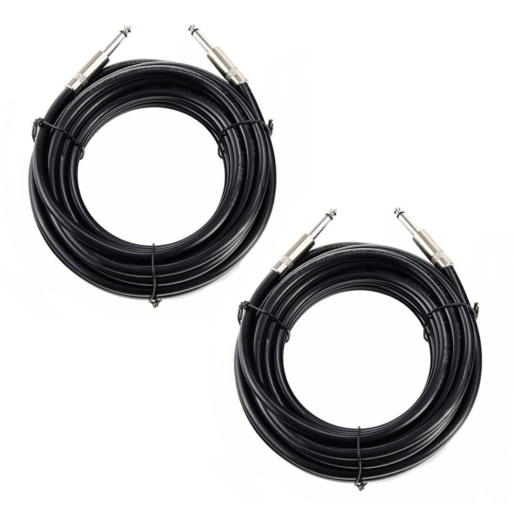 UMOKI 2PCS Professional 30 Feet 12 Gauge 1/4 Inch to 1/4 Inch Male Speaker Cables - 30ft 12AWG 6.35mm Stereo Audio Wires DJ Cables - 2 Pack