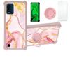 BLU View Speed 5G Case Compatible with BLU View Speed 5G B1550VL Phone Case Cover [with Tempered Glass Screen Protector][Hard PC + Soft Silicone][Ring Support] [Gold Glitter+Luminous] JSF-FDL view 1