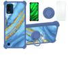 BLU View Speed 5G Case Compatible with BLU View Speed 5G B1550VL Phone Case Cover [with Tempered Glass Screen Protector][Hard PC + Soft Silicone][Ring Support] [Gold Glitter+Luminous] JSL-LDL view 1