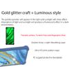 BLU View Speed 5G Case Compatible with BLU View Speed 5G B1550VL Phone Case Cover [with Tempered Glass Screen Protector][Hard PC + Soft Silicone][Ring Support] [Gold Glitter+Luminous] JSL-LDL view 3