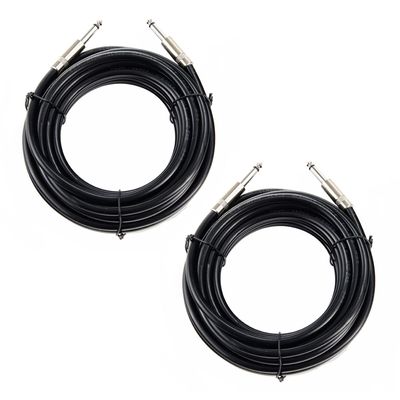 UMOKI 2PCS Professional 15 Feet 12 Gauge 1/4 Inch to 1/4 Inch Male Speaker Cables - 15ft 12AWG 6.35mm Stereo Audio Wires DJ Cables - 2 Pack