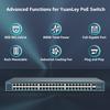 YuanLey 48 Port Gigabit PoE Switch Unmanaged with 2 1000Mbps SFP Uplink, 50 Port 802.3af/at 800W High Power PoE+ Network Switch, Metal Rackmount Power Over Ethernet Switch view 2
