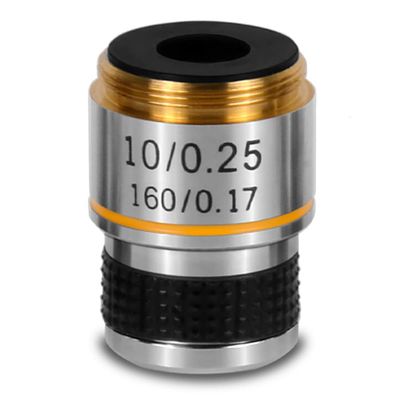 RADHAX Microscope Kit 4X 10X 20X 40X 60X 100X 1PC 185 Achromatic Biological Microscope Objective Lens Microscope Lens Adapters (Size : 10X)