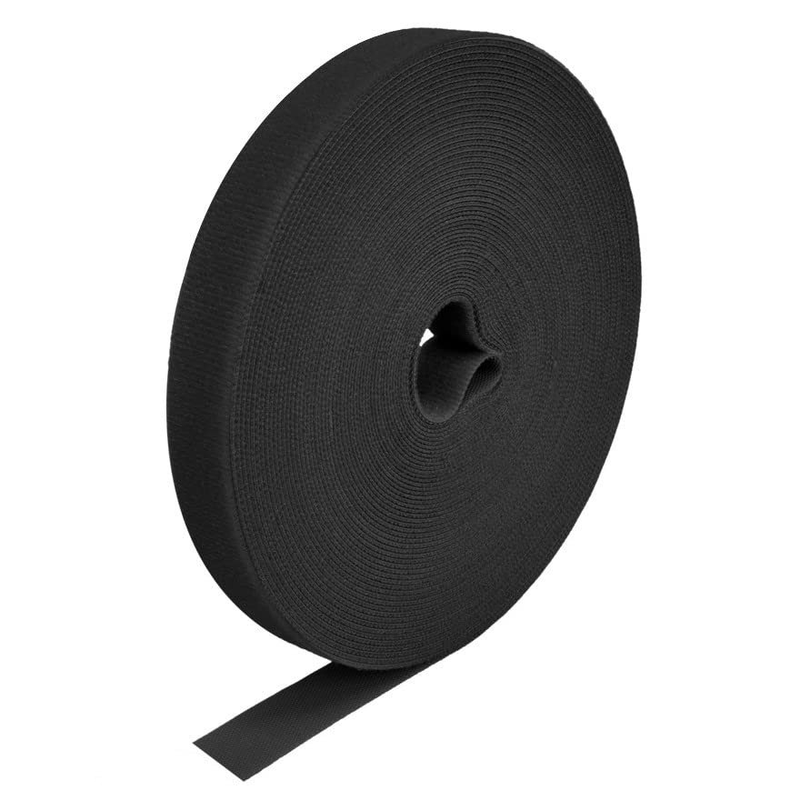 DIGITMON 50Ft 0.8" Width Hook and Loop Fastening Strap Tape Cable Tie Roll (Black)