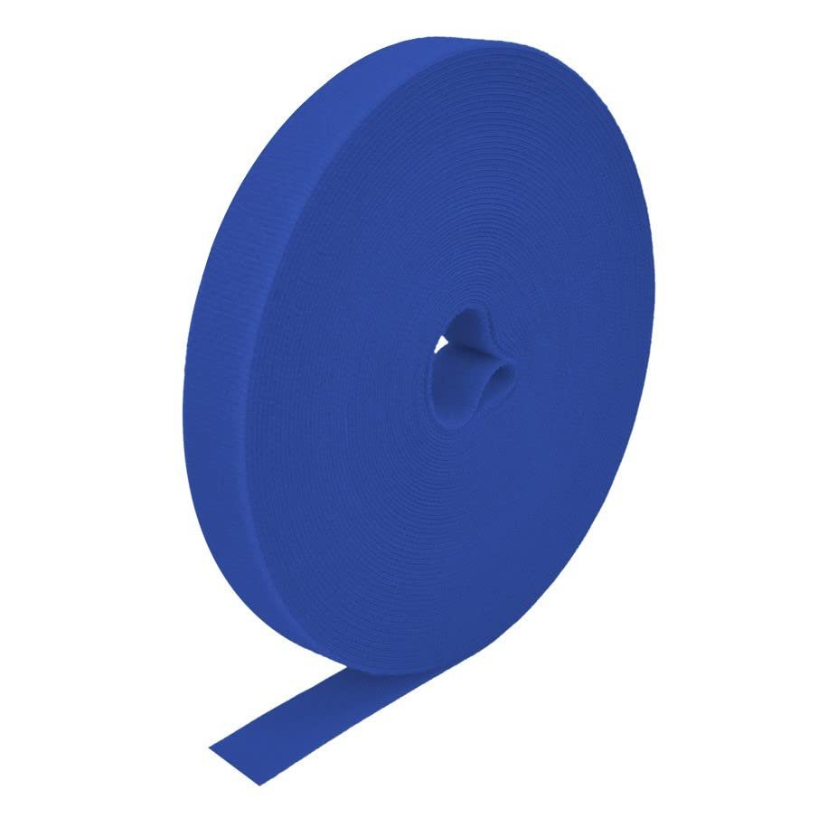 DIGITMON 50Ft 0.8" Width Hook and Loop Fastening Strap Tape Cable Tie Roll (Blue)