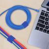 DIGITMON 50Ft 0.8" Width Hook and Loop Fastening Strap Tape Cable Tie Roll (Blue) view 4