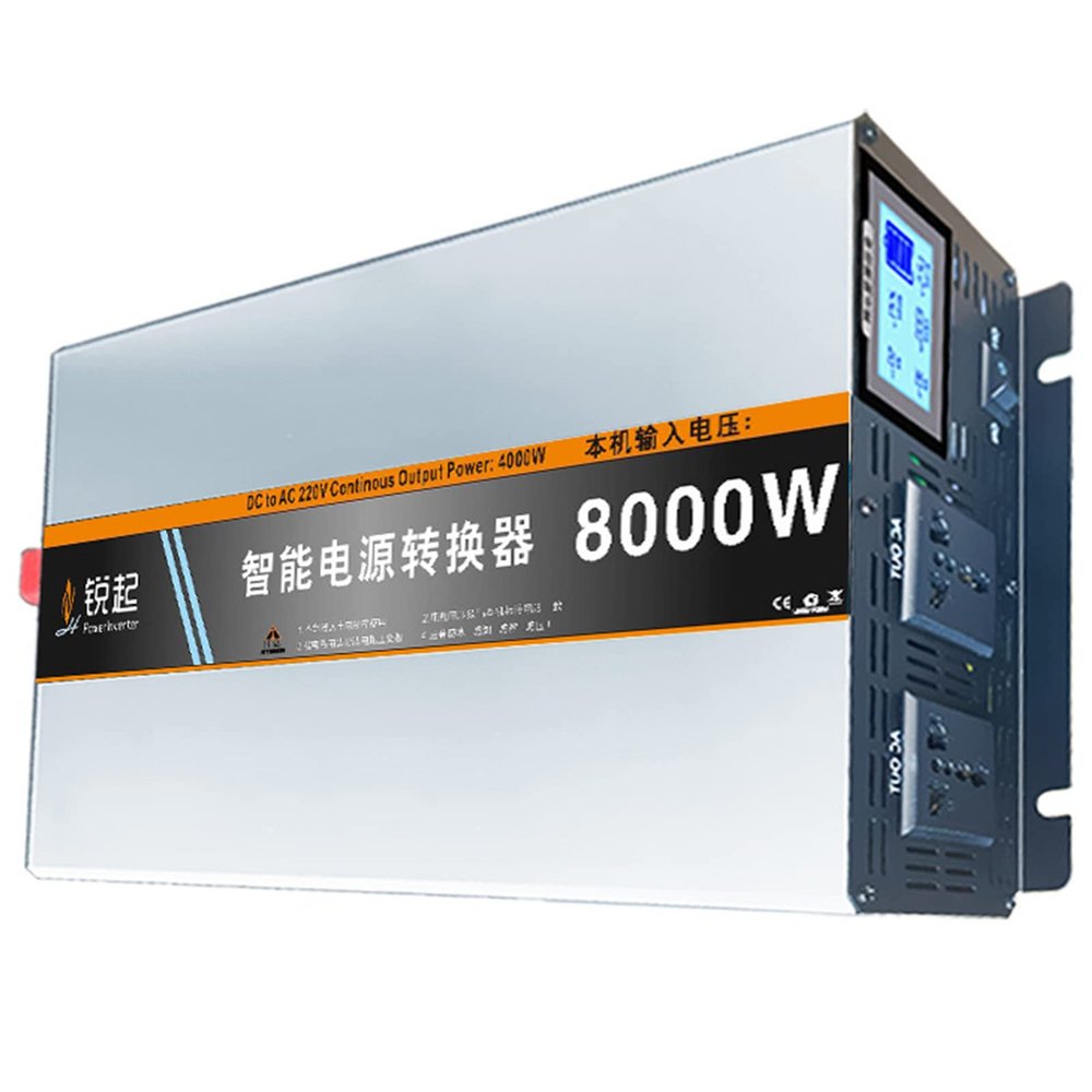 3000W 4000W 6000W 8000w Pure Sine Wave Power Inverter DC 12V/24V/48V/60V to AC 220V Car Converter Power Inverter with AC Outlets,for Motorhomes,Truck,Boat,8000w-60vto220v
