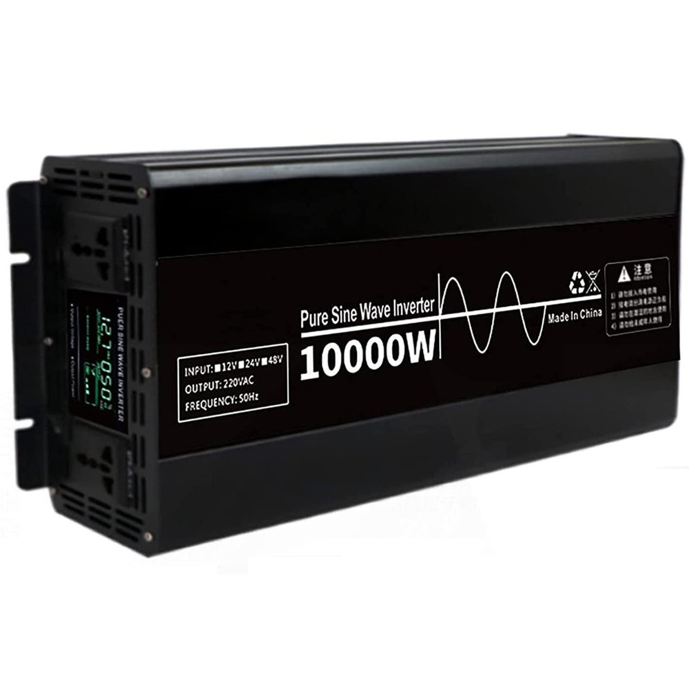 Pure Sine Wave Inverter - 10000 Watt 24V/48V DC to 220V AC Converter with AC outlets,Dual Cooling Fans,for Motorhomes,Truck,Boat,Camping,Household,Van,24Vto220V