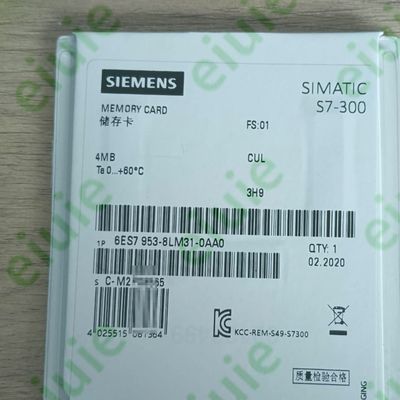 6ES79538LM310AA0S7, Memory Card for S7-300/C7/ET 200, 3, 3V Nflash, 4MB 6ES7953-8LM31-0AA0 6ES7 953-8LM31-0AA0