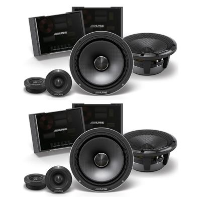 Alpine 2 Pairs HDZ-65CS Status Series Hi-Res 6.5 2-Way Slim-fit Component Speaker Set
