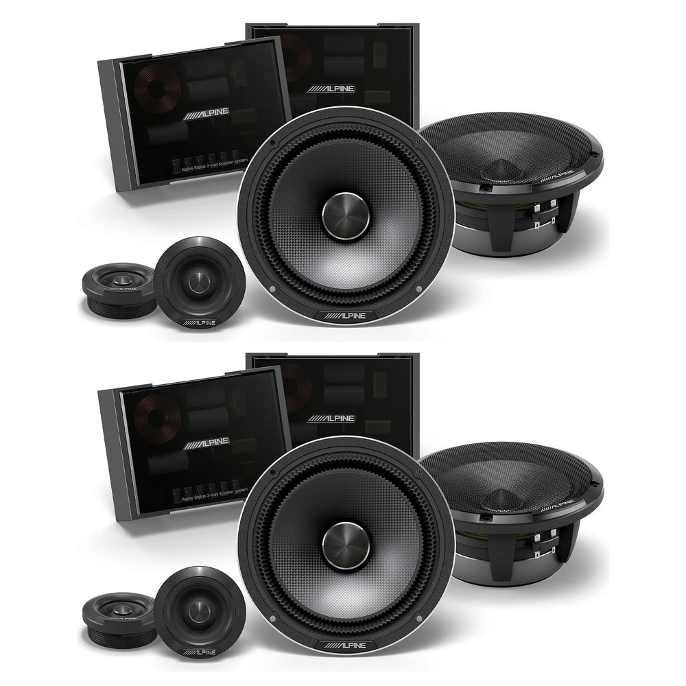 Alpine 2 Pairs HDZ-65CS Status Series Hi-Res 6.5 2-Way Slim-fit Component Speaker Set