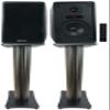 Rockville ELITE-5B Bundle: 5.25 in Powered Bookshelf Speakers with Bluetooth and Optical Input, 200-Watt RMS 800-Watt Peak, SS28D 28 in Speaker Stands Dark Wood Grain, 2 Items view 1