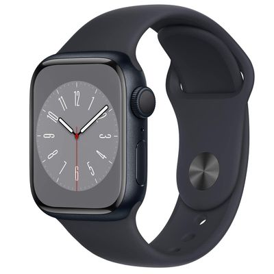 Apple Watch Series 8 [GPS, 41mm] - Midnight Aluminum Case with Midnight Sport Band, M/L (Renewed)